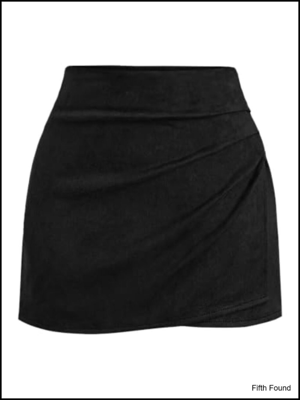 Faux Suede Mini Skort Ruched Wrap High Waisted Women's Skirt